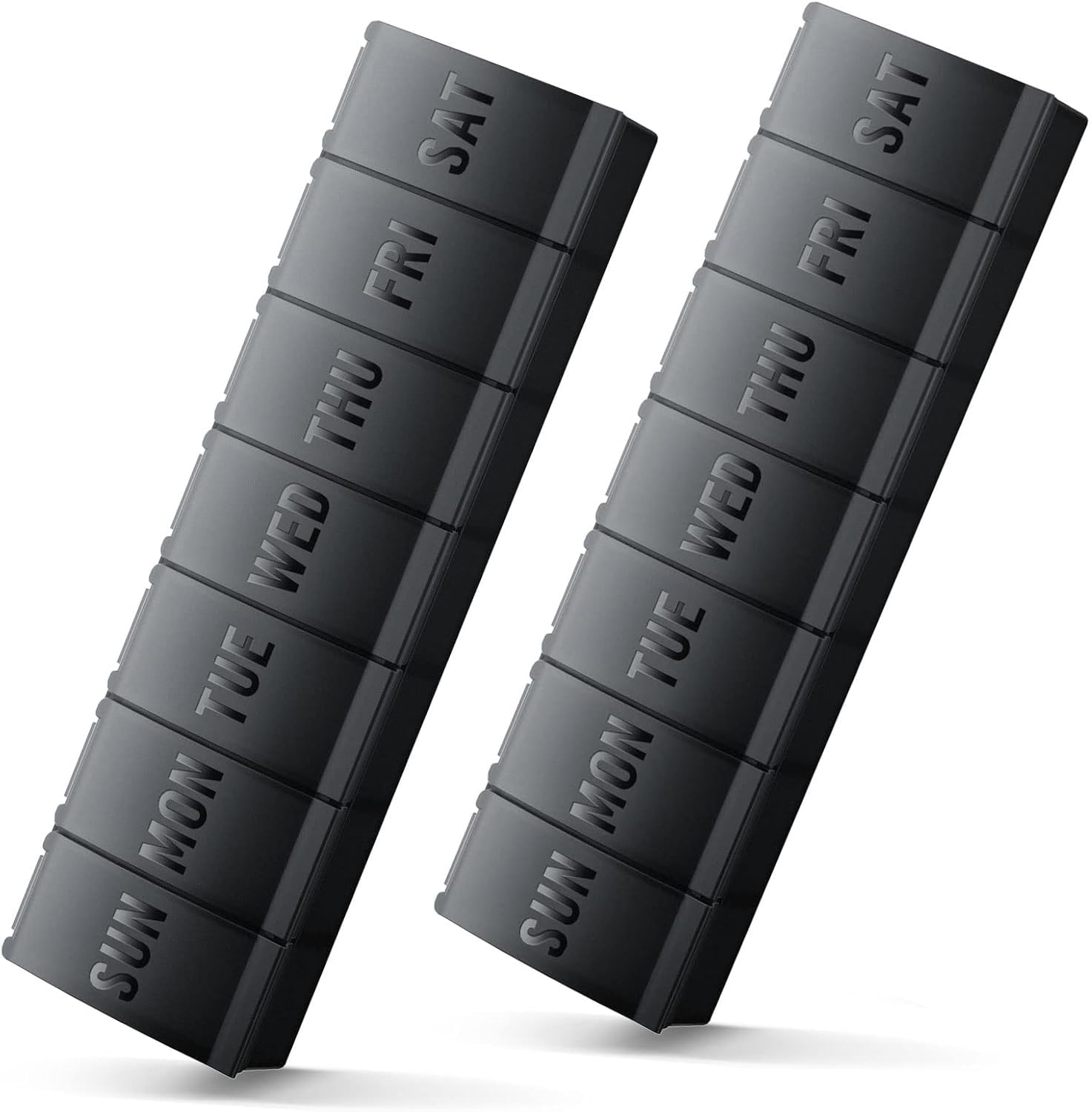 Large Pill Organizer 2 Pack Easy-Open Weekly Pill Organizer XL Daily Pill Organizers 7 Day Medicine Pill Organziers