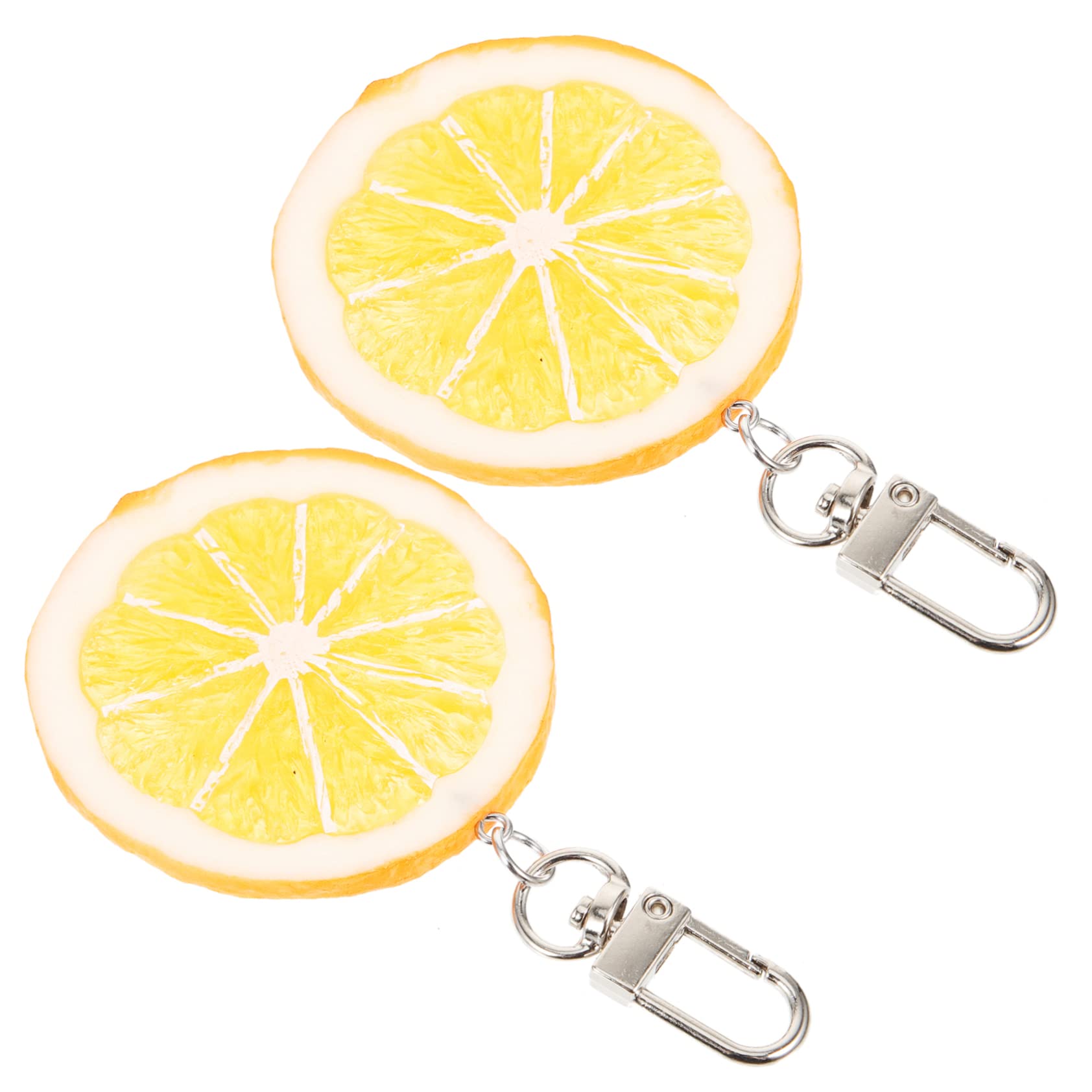 Llavero único Llavero rodaja de limón Llavero Mochila con Forma de Fruta Colgante Bolso Colgante (Naranja x 10 Piezas 9,5 x 5,5 cm)