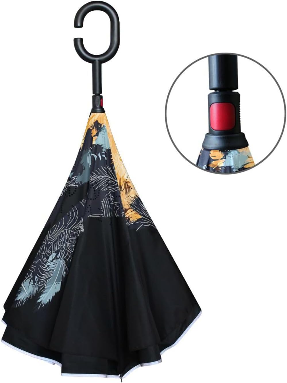 Eagle Inverted Umbrellas for Rain Windproof Reverse Upside Down Golf Umbrella with C-shape Handle for Men Women