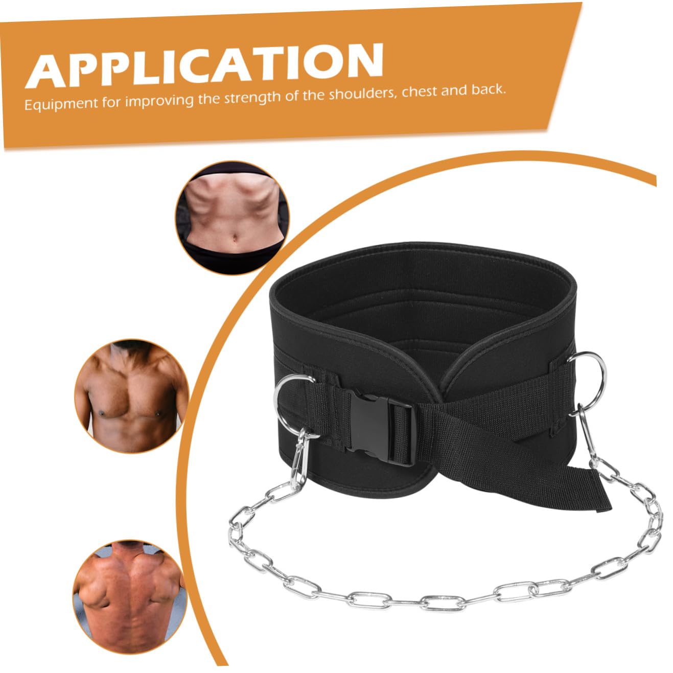 Gewichtsgürtel mit Konturiertem Taillendesign und Langer Kette mit Dicker Schnalle Schützt Klimmzug Nylon Eisen Material für Gewichtheben Bodybuilding und Krafttraining