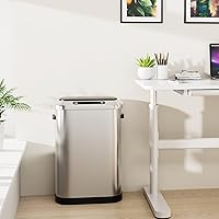 Vista 8 de Cubo de basura inteligente automático plateado de 13 galones de 50 litros con tapa para cocina, oficina, dormitorio, cubo de basura y más, cuerpo
