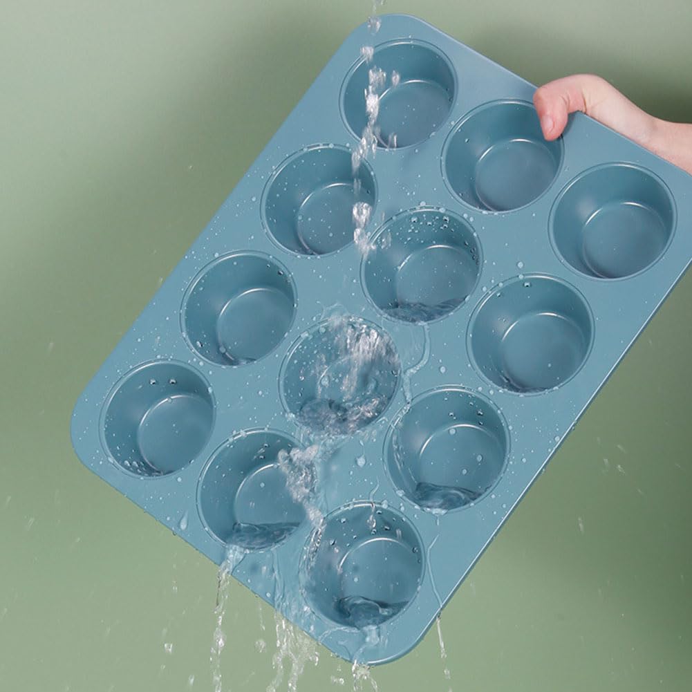 CANDeal 12 Tazza Antiaderente in Acciaio Al Carbonio Cupcake Pan, Muffin Latta Per Mini Dimensioni Cupcakes E Forniture Da Forno