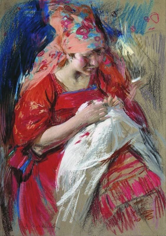 Imprimer Affiche Couture paysanne Abram Arkhipov Décoration Murale Toile Salon 60x90