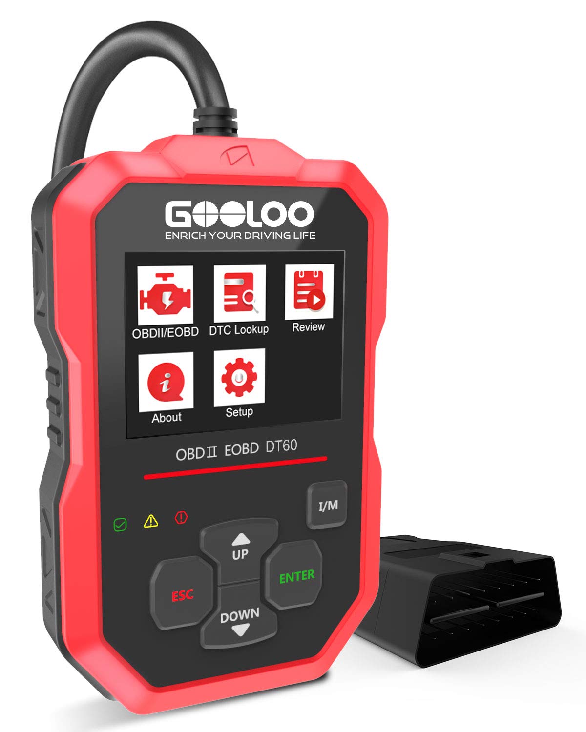 GOOLOO OBD2 Scanner Code Reader for Check Engine Light Car Diagnostic Tool Emission Analyzer, Auto Scan Tool DT60 for All OBDII Vehicles Since 1996