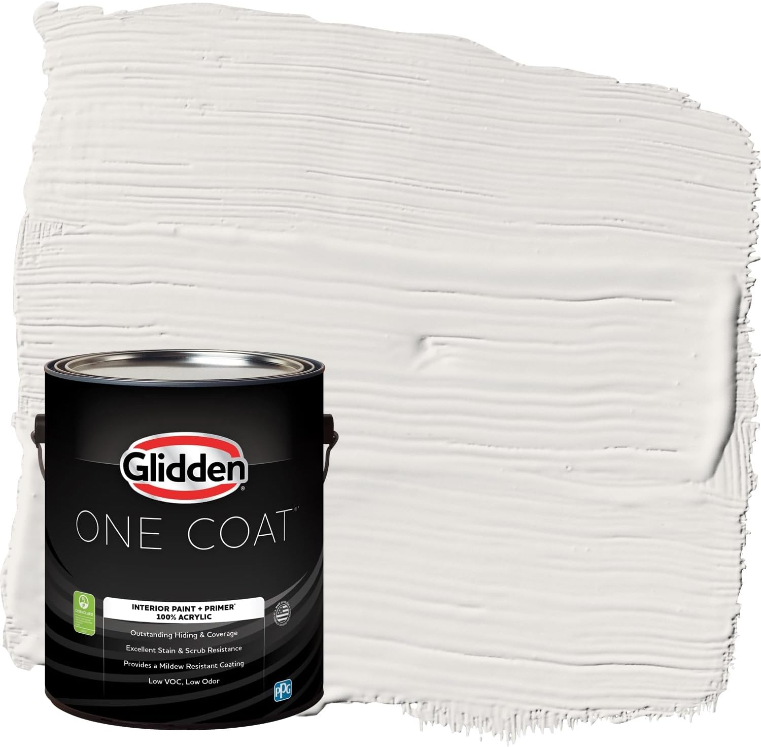 Glidden Interior Paint + Primer: White/Arctic Cotton, One Coat, Eggshell, 1 Gallon