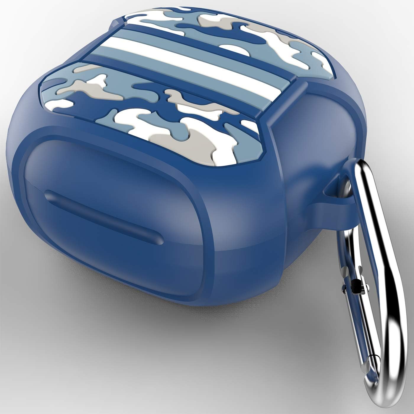 TCGCMC Designed for Galaxy Buds2 Pro Case (2022)/Galaxy Buds 2 Case (2021)/Galaxy Buds Pro Case (2021)/Galaxy Buds Live Case (2020)-Camouflage Blue Soft Silicon，Night Luminous ，Comes with a Carabiner