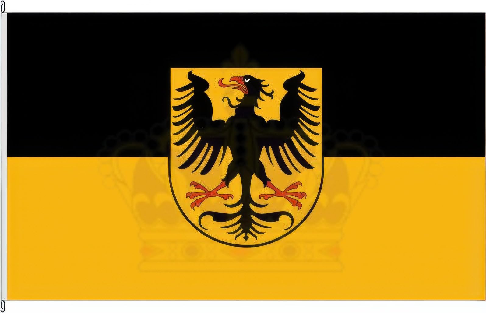 Zertifizierte Flagge Fahne Arnstadt - IK 80 x 200cm - Hochformatflagge doppelt gesäumt mit Karabinerhaken aus deutscher Flaggen-Manufaktur