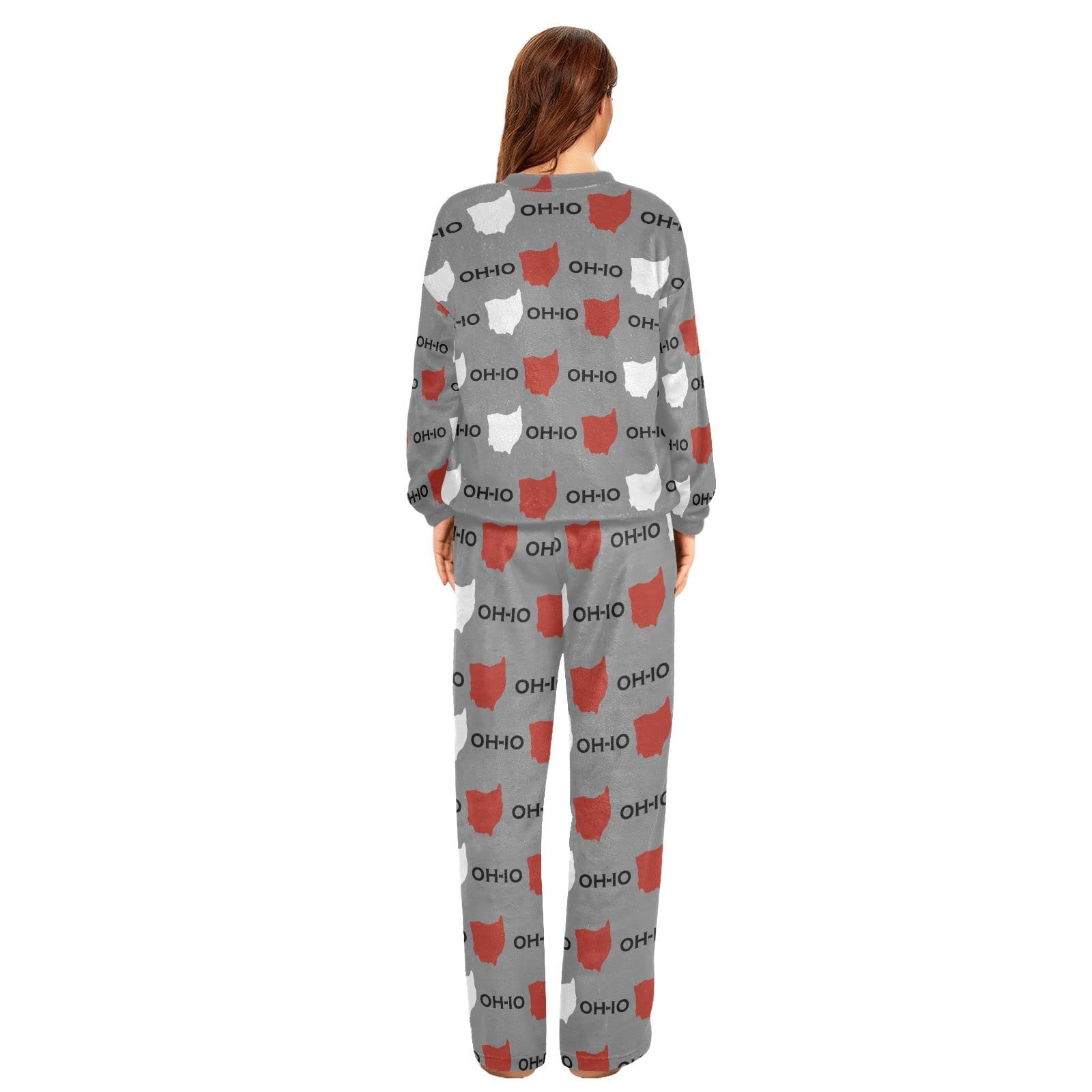 NCRJCZQL Oh-io State Women Plush Pajama Sets with Long Pants Soft Loungewear