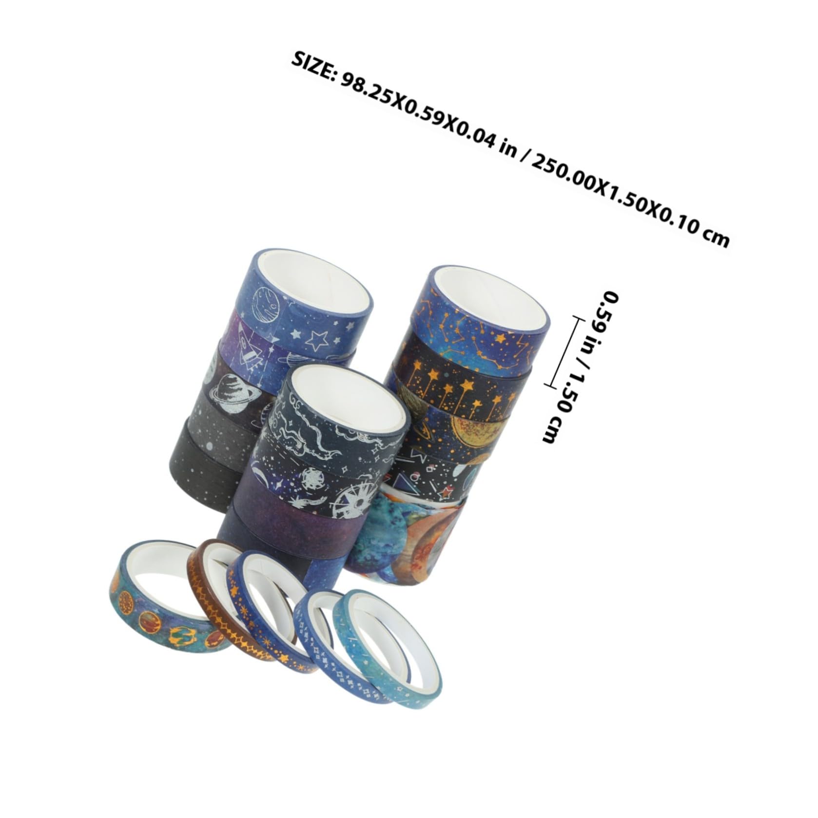 SHINEOFI 5 Sätze Universum-stern-taschenaufkleber Sternpapierstreifen Scrapbook-aufkleber Fest Geschenkband Geschenkeband Washi-tape-aufkleber Wickelbänder Japanisches Papier 19 Rollen * 5