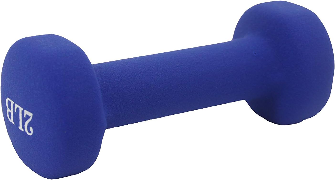 FixtureDisplays® Neoprene Coated Dumbbell Weights 2 Pounds, Single, Blue 15207-2LB-2PK-2D