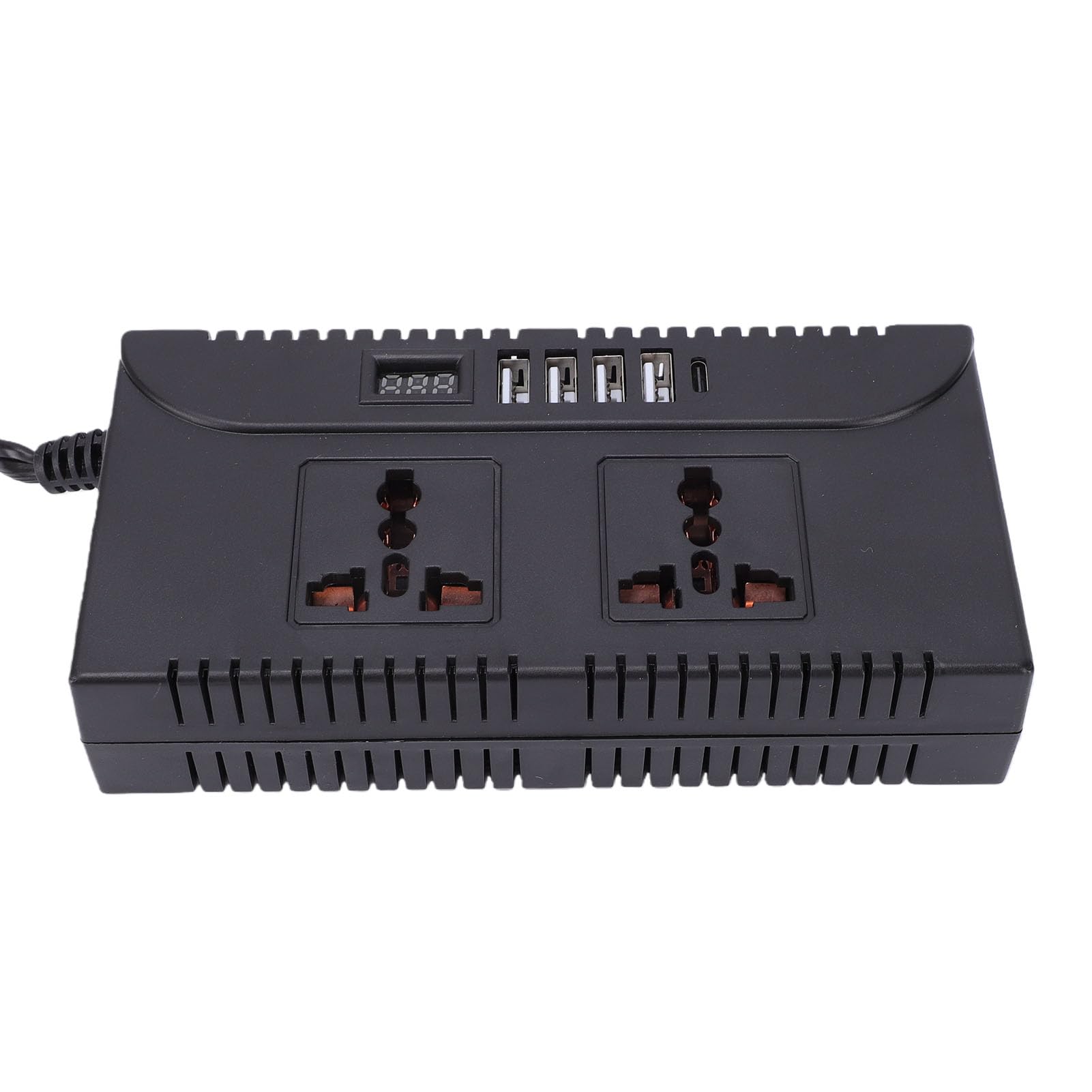 Inwerter samochodowy 300 W, przenośny adapter wtyczki samochodowej, konwerter gniazd z 4 portami USB i typu C, do samochodów, podróży, laptopów, telefonów
