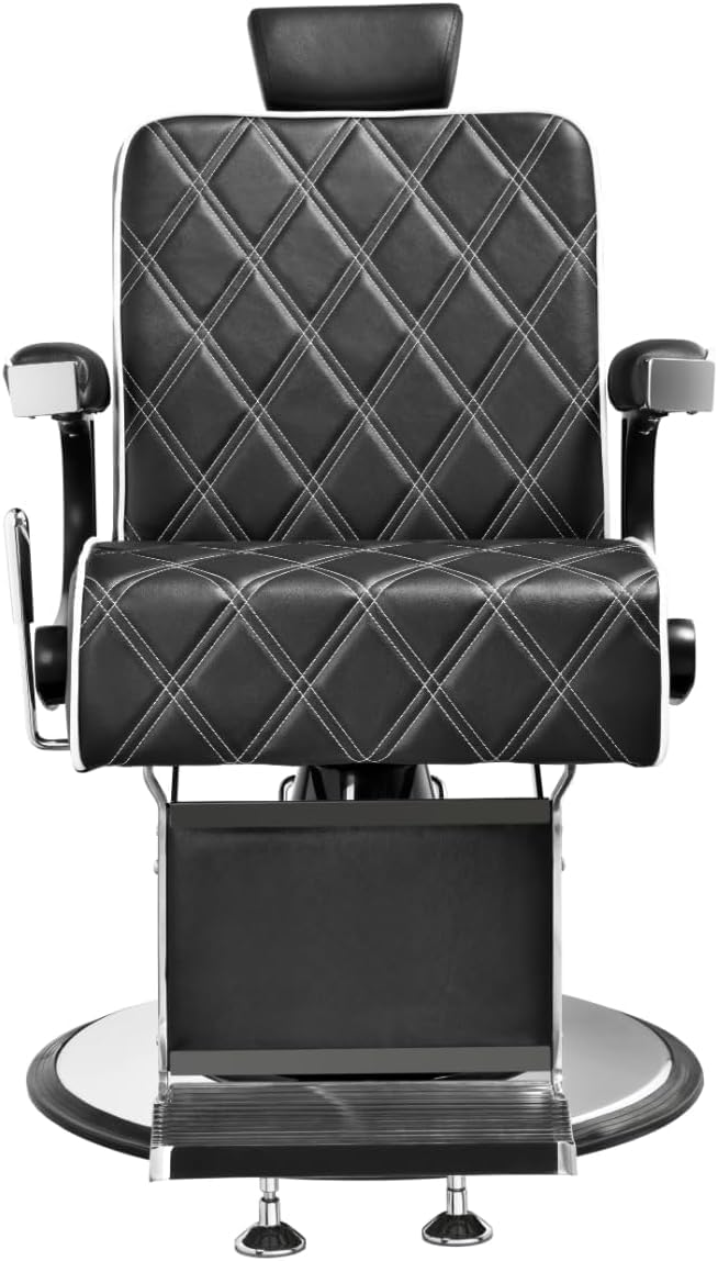 Genérico Sillón Barbero hidráulico reclinable y Giratorio con reposabrazos Modelo Temple 2.0