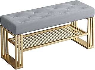 ZXNRTU Stojak na buty Ławka z metalową bazą i pogrubionym flanelowym poduszki szafy Organizator-Perfect Bench Siedzenia Przechowywanie na korytarz wejściowy, szafa, sypialnia (Size : 60CM)