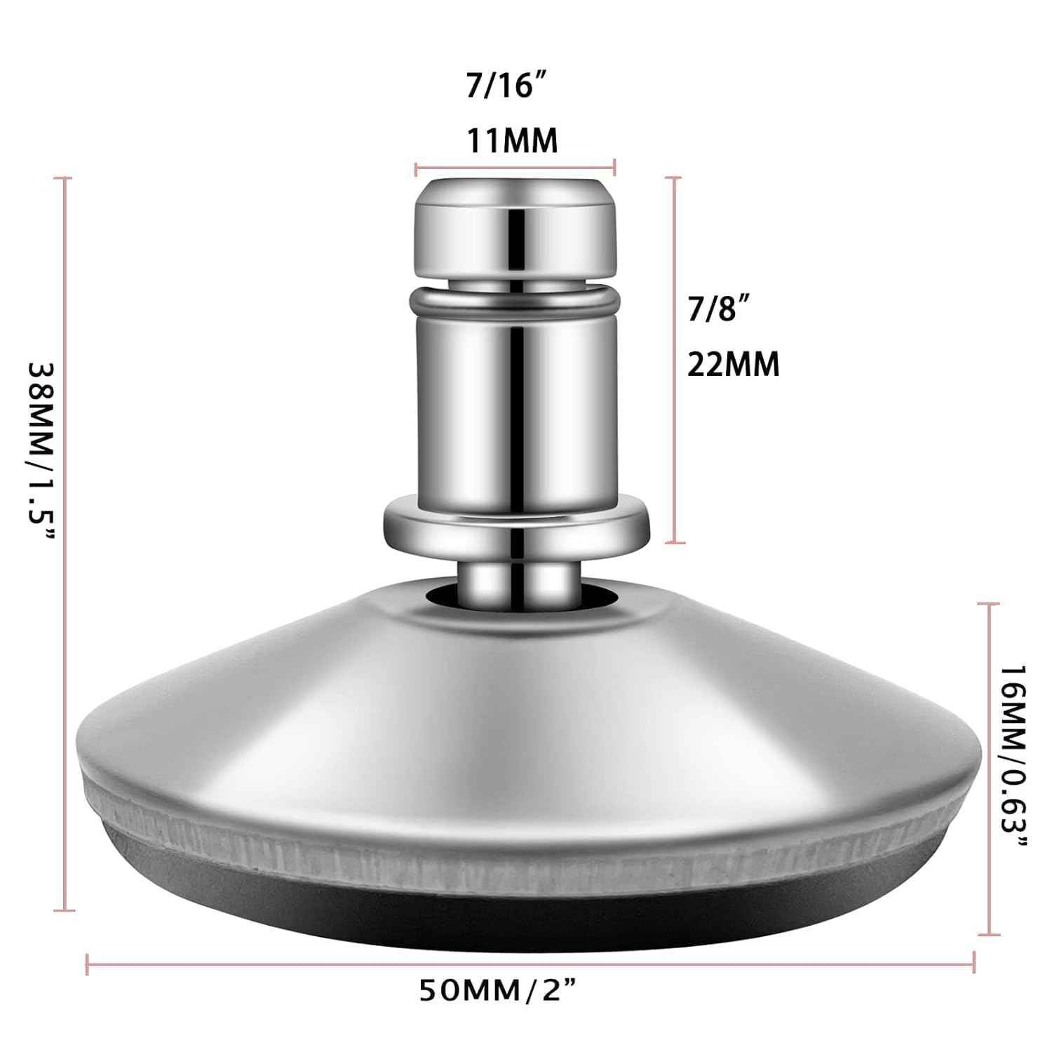 5PCS Bell Glides Low Proffile Replacement Office Chair or Sturdy Stool Swivel Caster Wheels Furniture Sliders to Fixed Stationary Castors Stool Bell Glides - Image 4