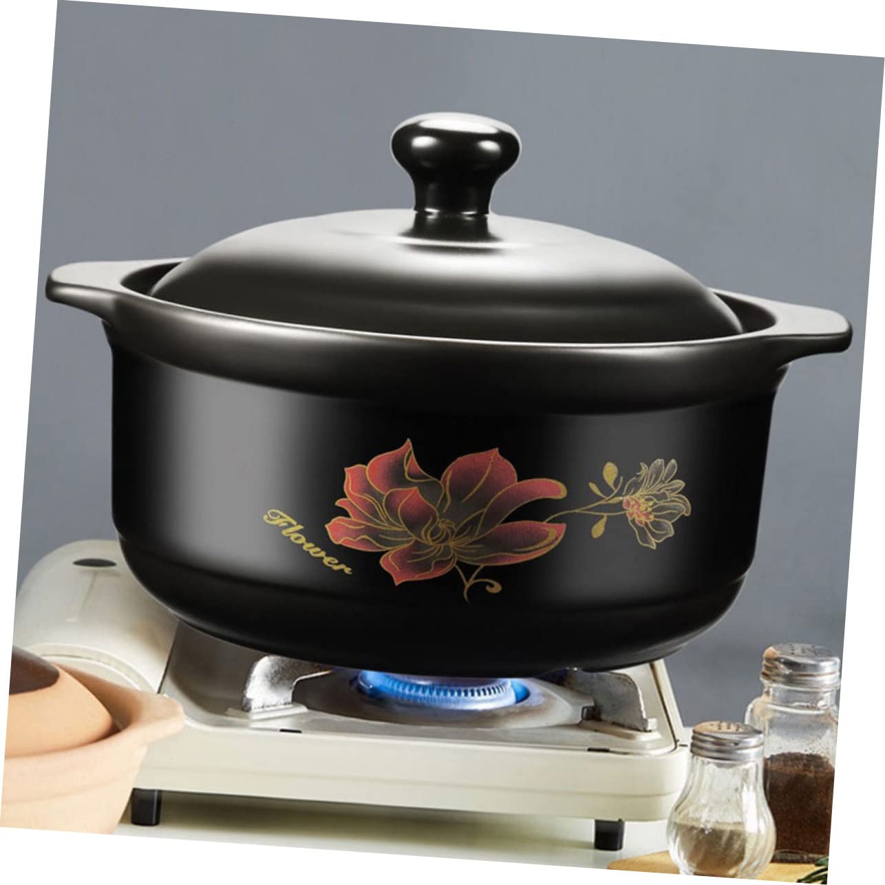 Casserole et Collecte D'énergie pour Cuisson Uniforme en Céramique 1600ml Design Créatif, Usage Domestique de 1 à 2 Personnes
