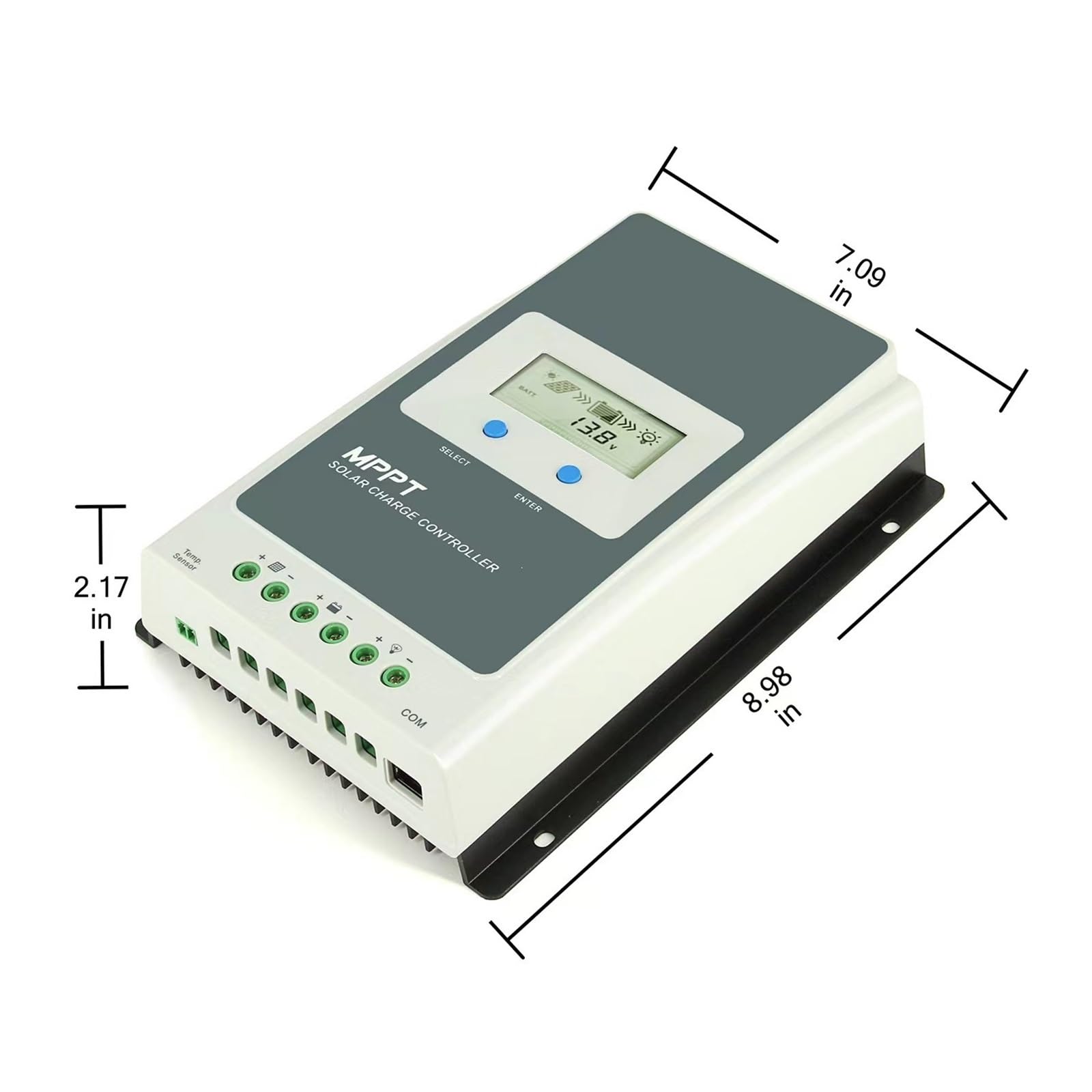Controllore Solare Regolatore di Carica Solare MPPT 40A 30A 20A 10A con Display LCD Regolatore Solare 12V 24V Batteria Automatica Ad Alta Efficienza(10A(1206AN))
