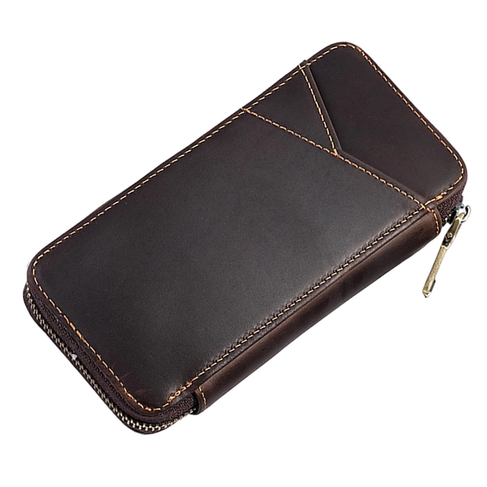 Astuccio per penna in pelle, borsa da ufficio con 5 scomparti | 9 x 3 x 18 cm, astuccio per penna stilografica, vintage e affascinante, organizer per matite con diversi scomparti per gomme