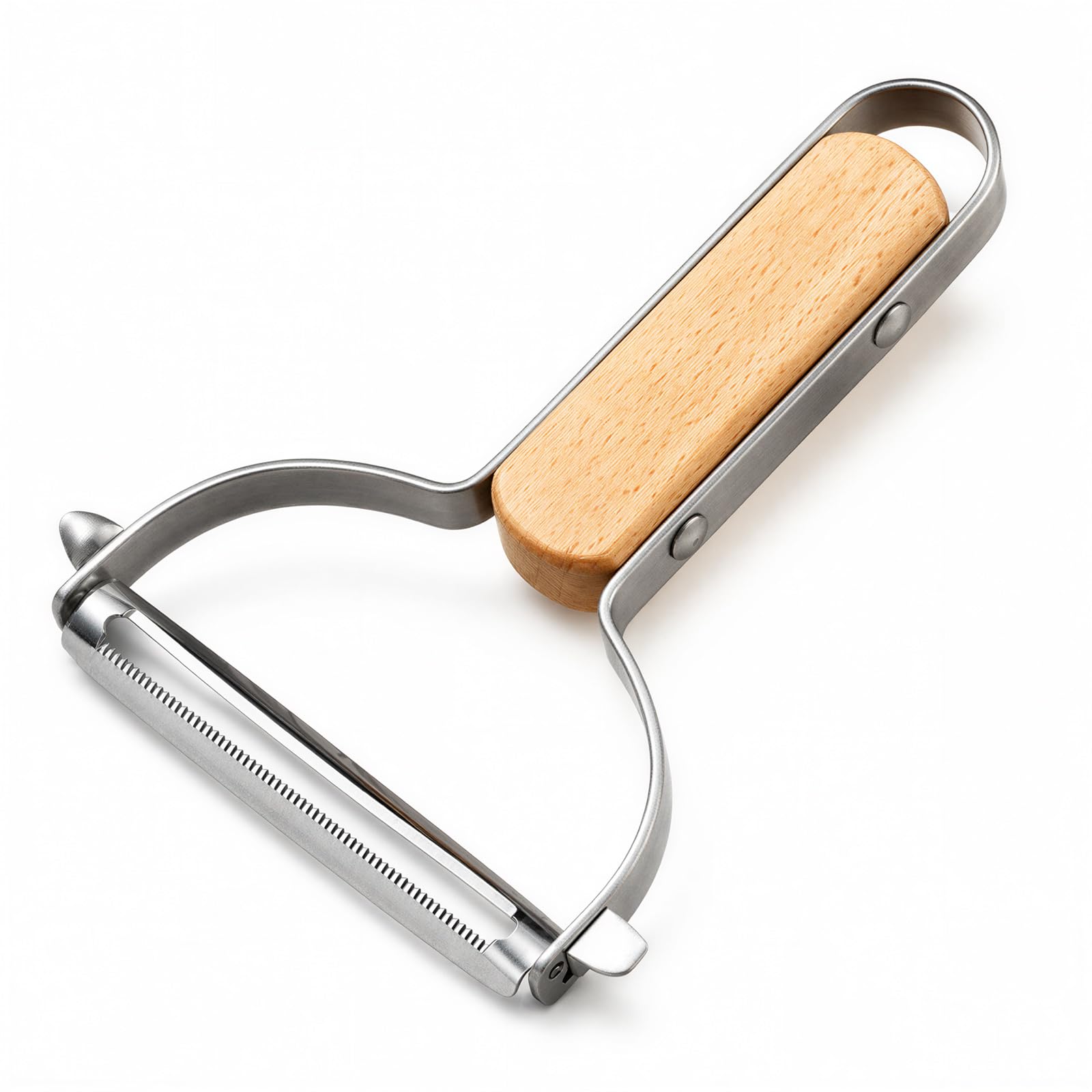 Cabbage Shredder Wide Stainless Steel Vegetable Peeler with Wooden Handle