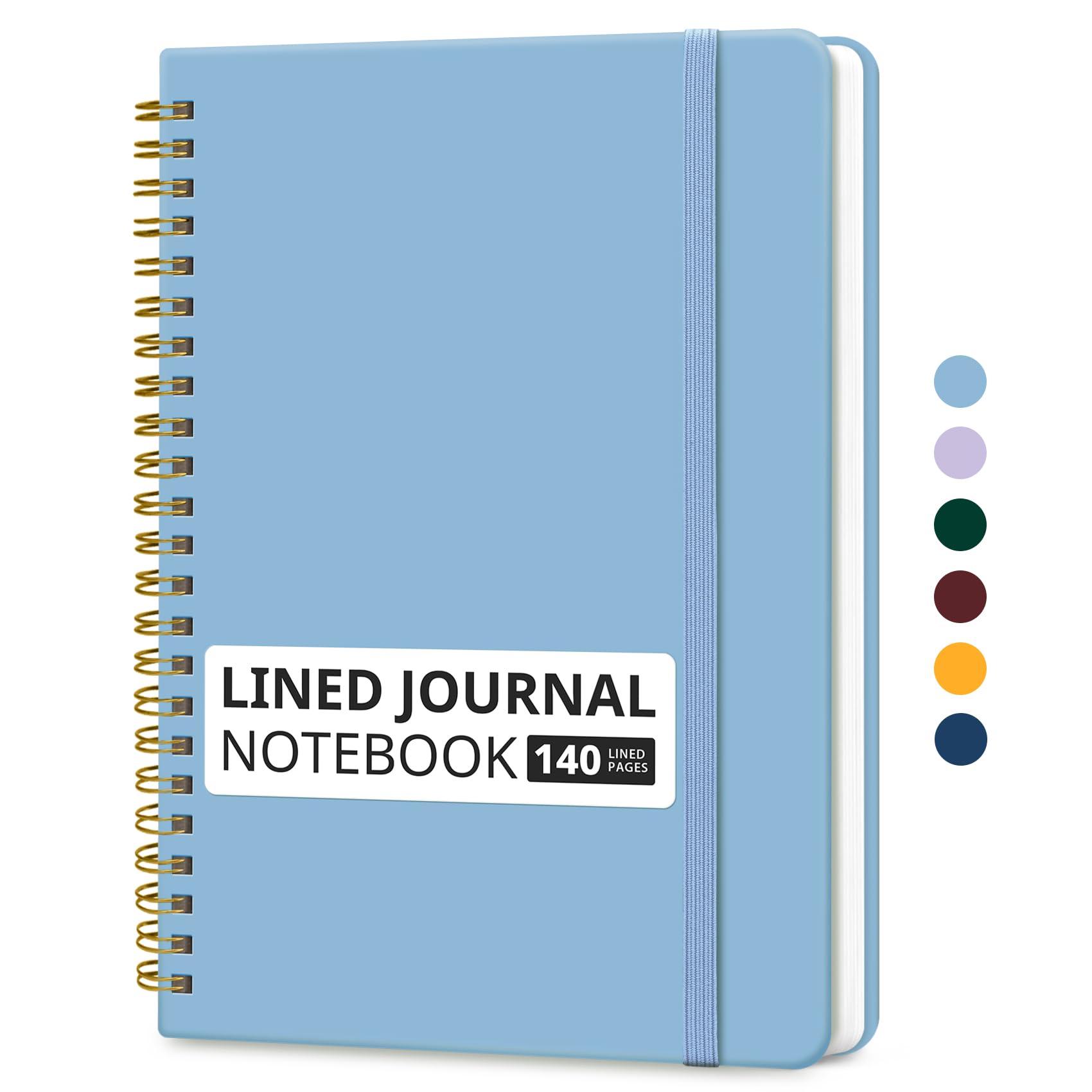 Taja Lined Spiral Journal Notebook for Women & Men, 140 Pages, College Ruled Hardcover Notebook for Work & Note Taking, Journals for Writing, A5(5.7"