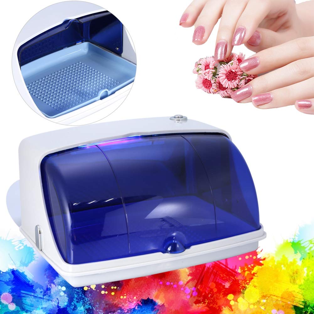 8W LED Esterilizador UV, Caja de desinfección profesional con bandeja movible para salones de belleza y manicura y hogar(01)