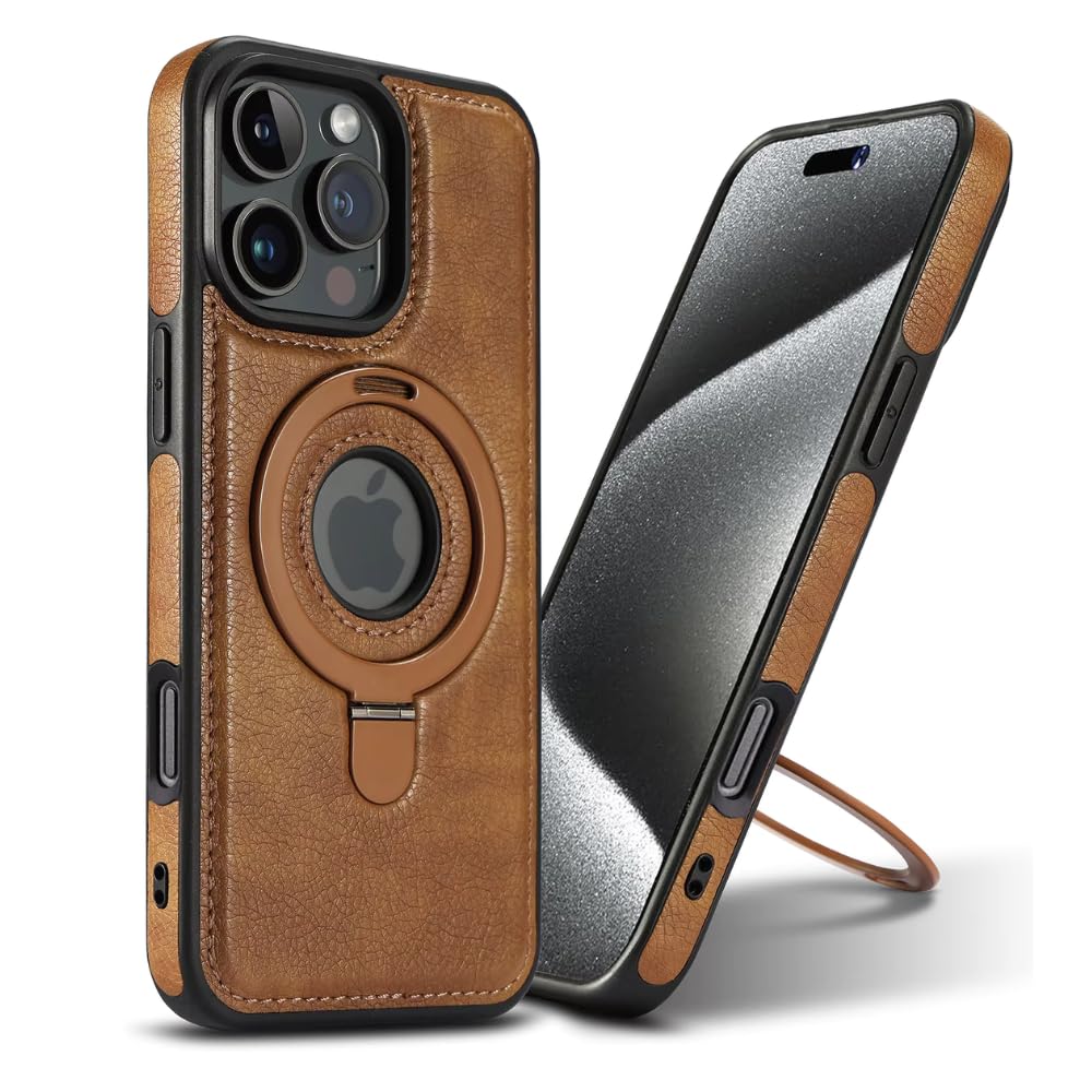 CRUPED Ultra-Hybrid Magnetic for iPhone 16 Pro Max Leather Case,Invisible Stand [Compatible with Magnetic] Slim Kickstand Phone Cover for iPhone 16 Pro Max (Brown, iPhone 16 Pro Max) (B0DHPCBS3J) Amazon Price History, Amazon Price Tracker