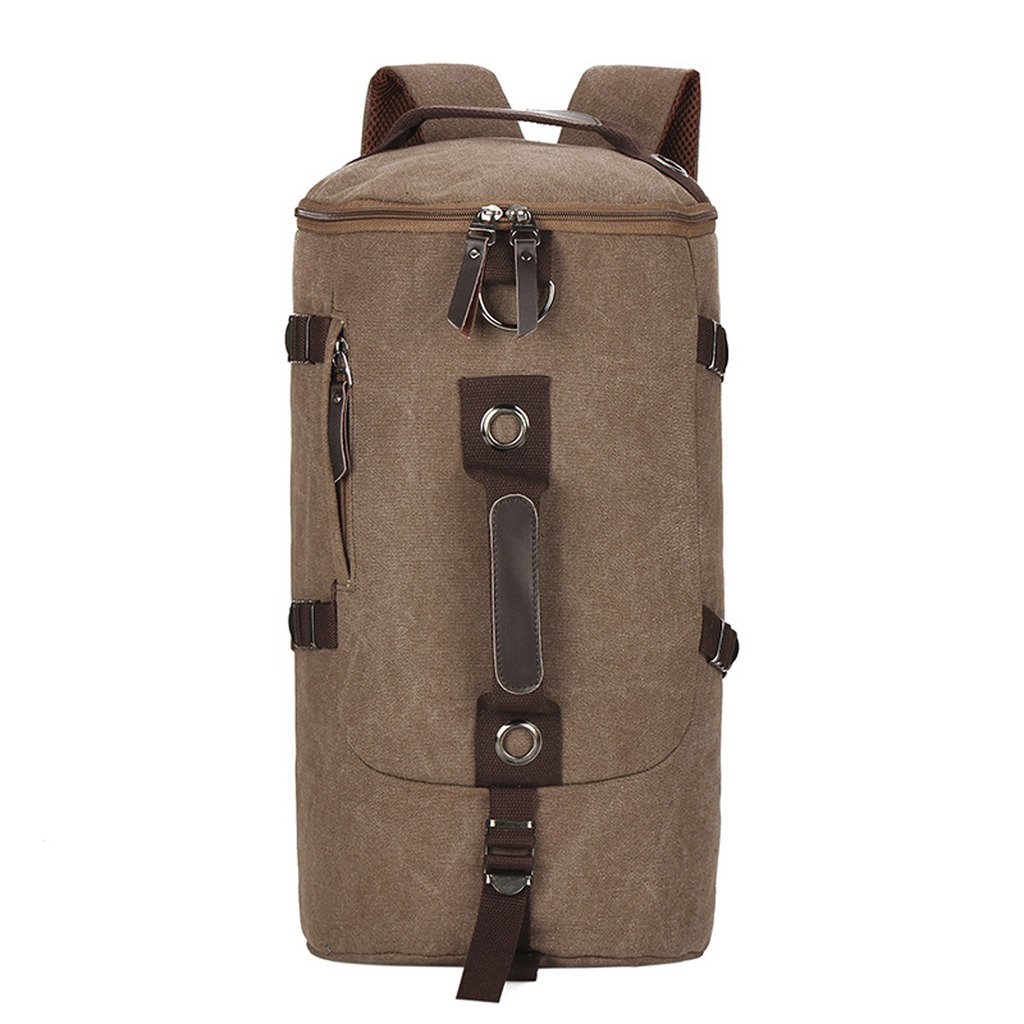 Vintage Canvas Outdoor backpack Hiking Pack Sling Bag Men Travel Shoulder bag Coffee