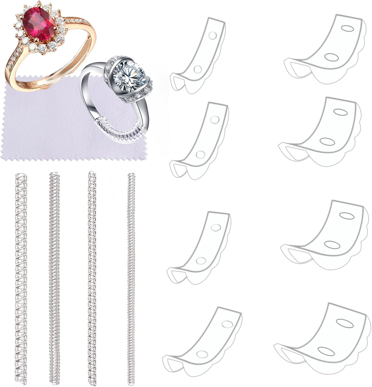 Udewo 13 Pcs Ring Adjuster for Loose Rings, Ring Tightener Invisible