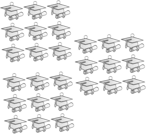Miniatura 1 de EXCEART 60 Pcs Small Graduation Pendant 2021 Charms for Graduation Hat Charm Bracelet Pendants Mini Graduation Caps Keepsake Ornaments Graduate Hat