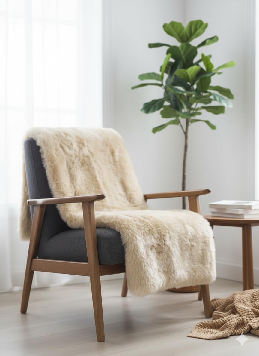 Premium Cream Fur Cloth Fabric for Baby Shoot Props, Party Decor, Pooja Setup, Gift Wrapping & DIY Craft-1 metre (182cm x 100cm)