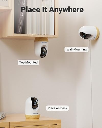 Miniatura 6 de MUBVIEW Cámaras panorámicasinclinables para seguridad del hogar en interiores, cámara de 5MP para mascotasgatosperros con aplicación de teléfono,