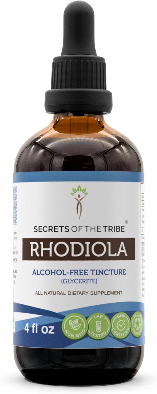 Secrets of the Tribe Rhodiola Alcohol-Free Tincture (Glycerite) 655 mg Rhodiola (Rhodiola Rosea) Dried Root (4 Fl Oz) Energy Support Supplement Secrets of the Tribe Rhodiola Alcohol-Free Tincture (Glycerite) 655 mg Rhodiola (Rhodiola Rosea) Dried Root (4 Fl Oz) Energy Support Supplement