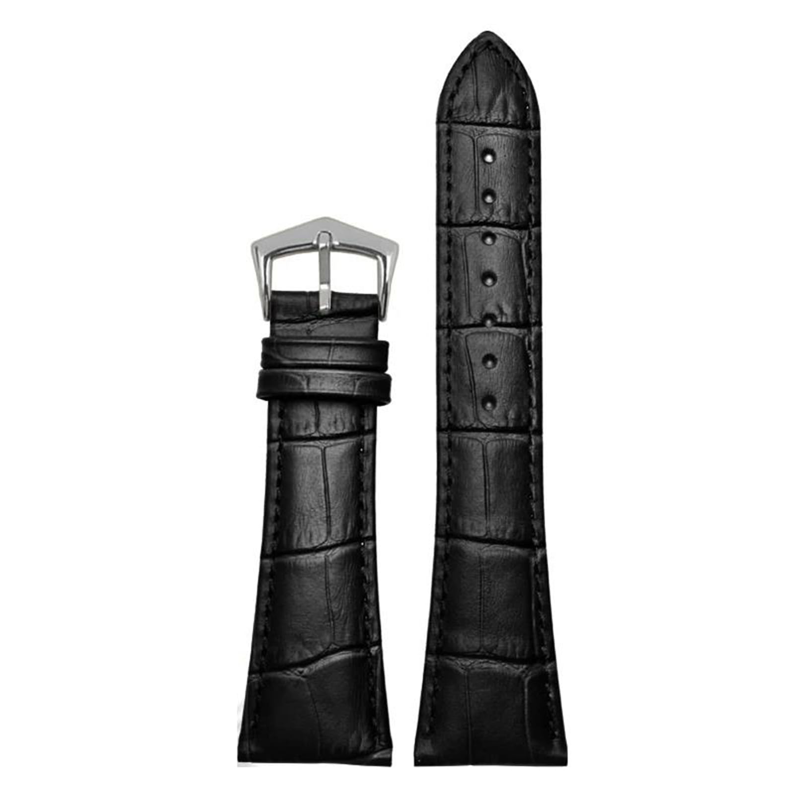 Bracelet de montre à dégagement rapide, bracelet en cuir 22-24 mm avec boucle en acier inoxydable