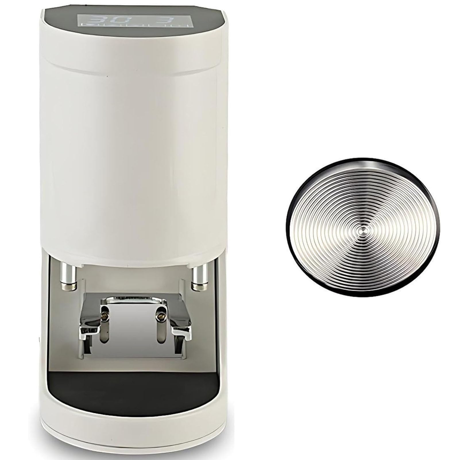 Pressino Elettrico Regolabile da 58 mm, pressino Elettrico per caffè Espresso, 1-3 cicli di pressatura, Pressione 5-30 kg, per Bar, caffetterie specializzate, Hotel, ristoranti White-Threaded