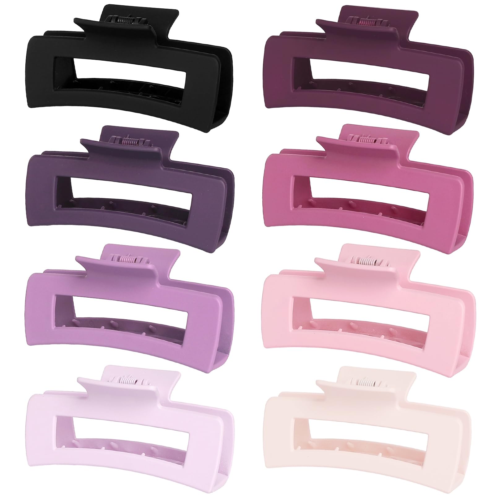 CHANDAT Große Haarspangen, 10,4 cm, bunt, 8 Stück – Haarspangen für dickes und dünnes Haar, quadratische Haarklammern, Großpackung Haarschmuck für Damen und Mädchen (Lavendel)