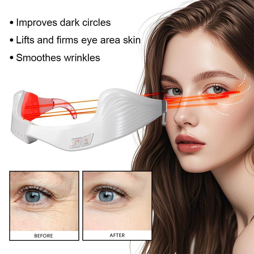 Terapia Luz Roja Masajeador Ojos, Masajeador Ocular De Microcorriente 3D para Reducir Ojeras, Hinchazón Y Líneas Finas, Dispositivo De Belleza Recargable con 3 Intensidades