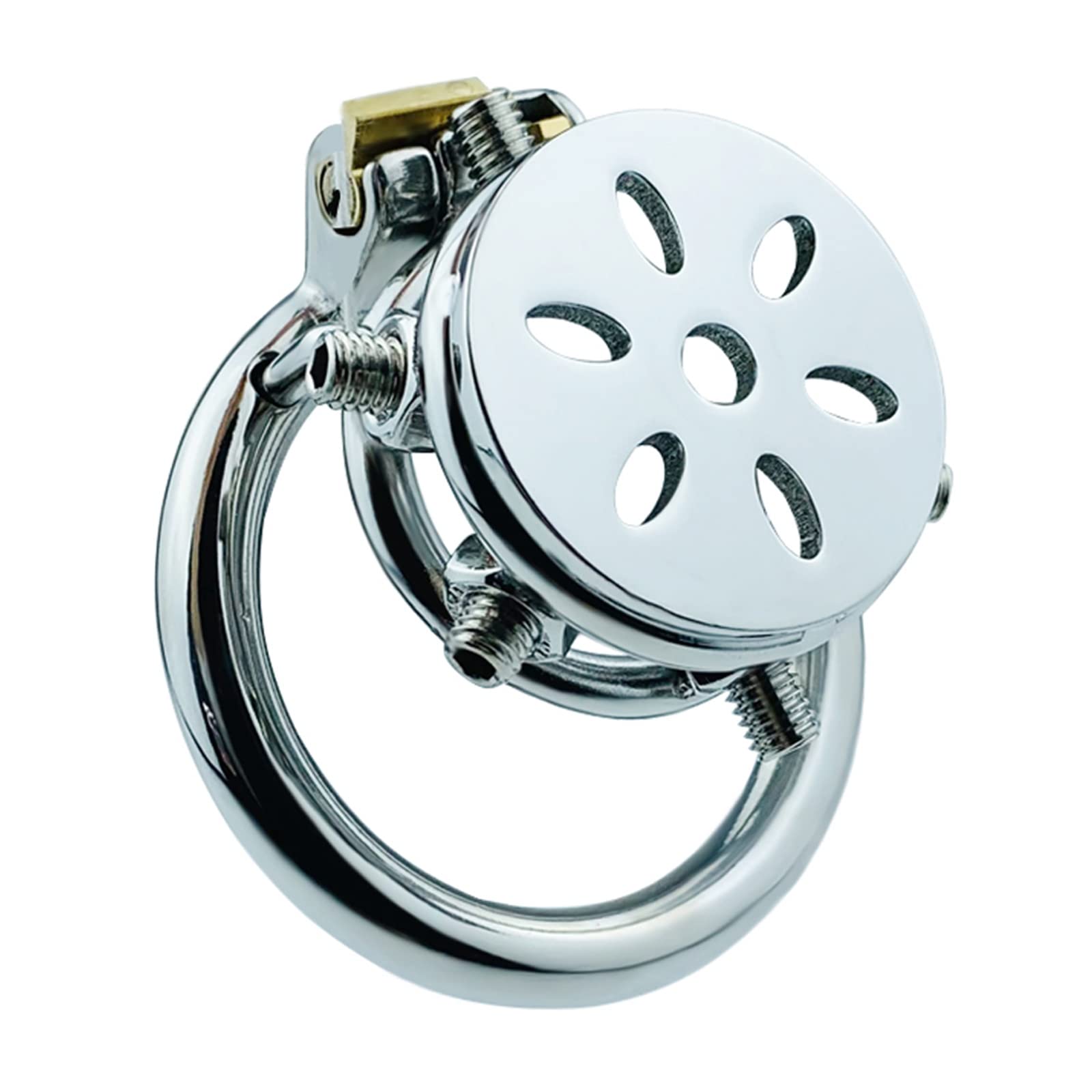 Coupe De Chasteté La Plus Récente Mâle avec 6 Vis Pointillées, Acier Inoxydable Petite Cage Pénis, A/B Deux Styles De Bague Cage De Bite, SM Fetish Bondage Jouets Sexuels,40mm,A