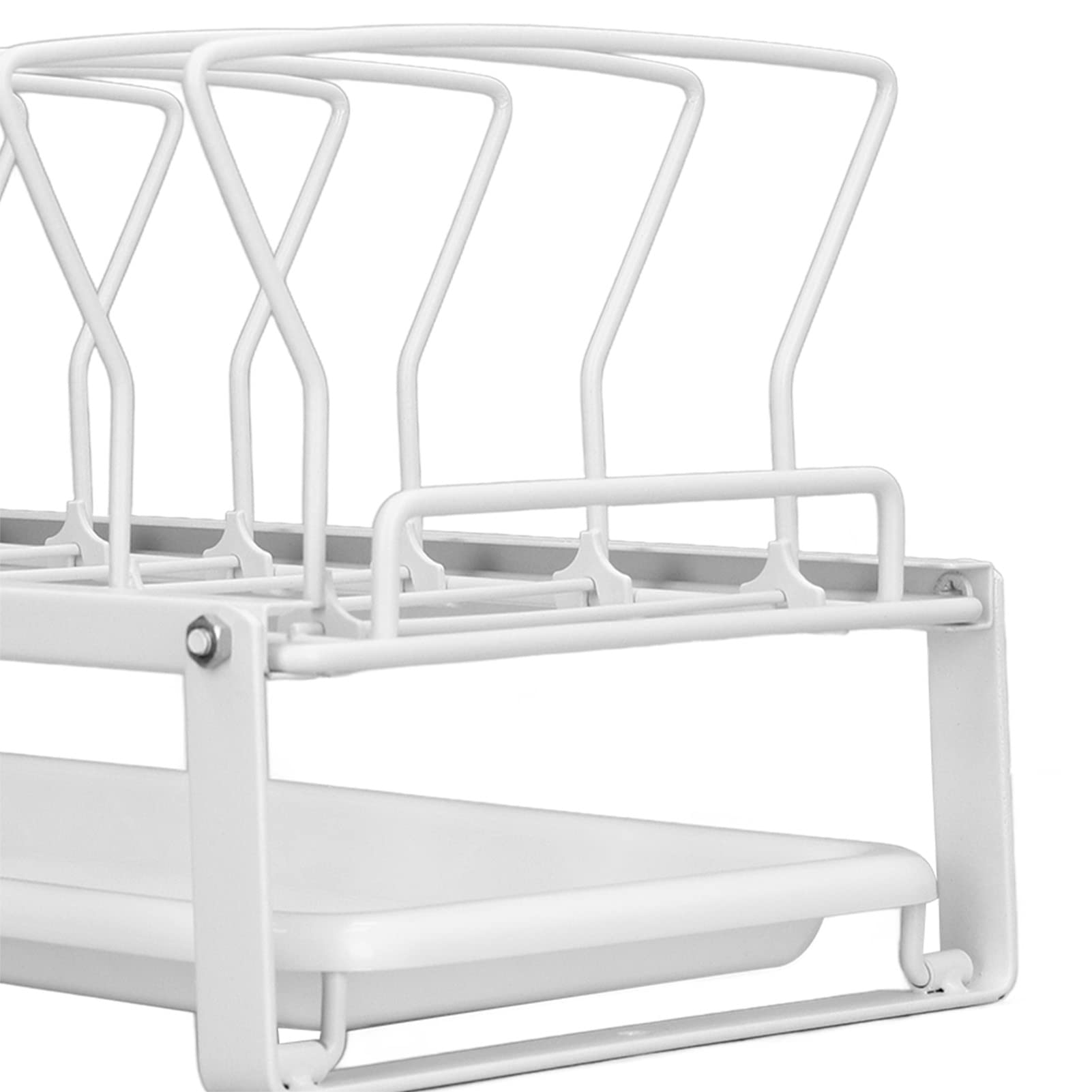 Ejoyous Égouttoir à Vaisselle en Acier au Carbone avec Plateau Coulissant, égouttoir à Vaisselle pour Comptoir de Cuisine ou Placard, Organisateur de Rangement sur Rail Coulissant pour Camping-Car à