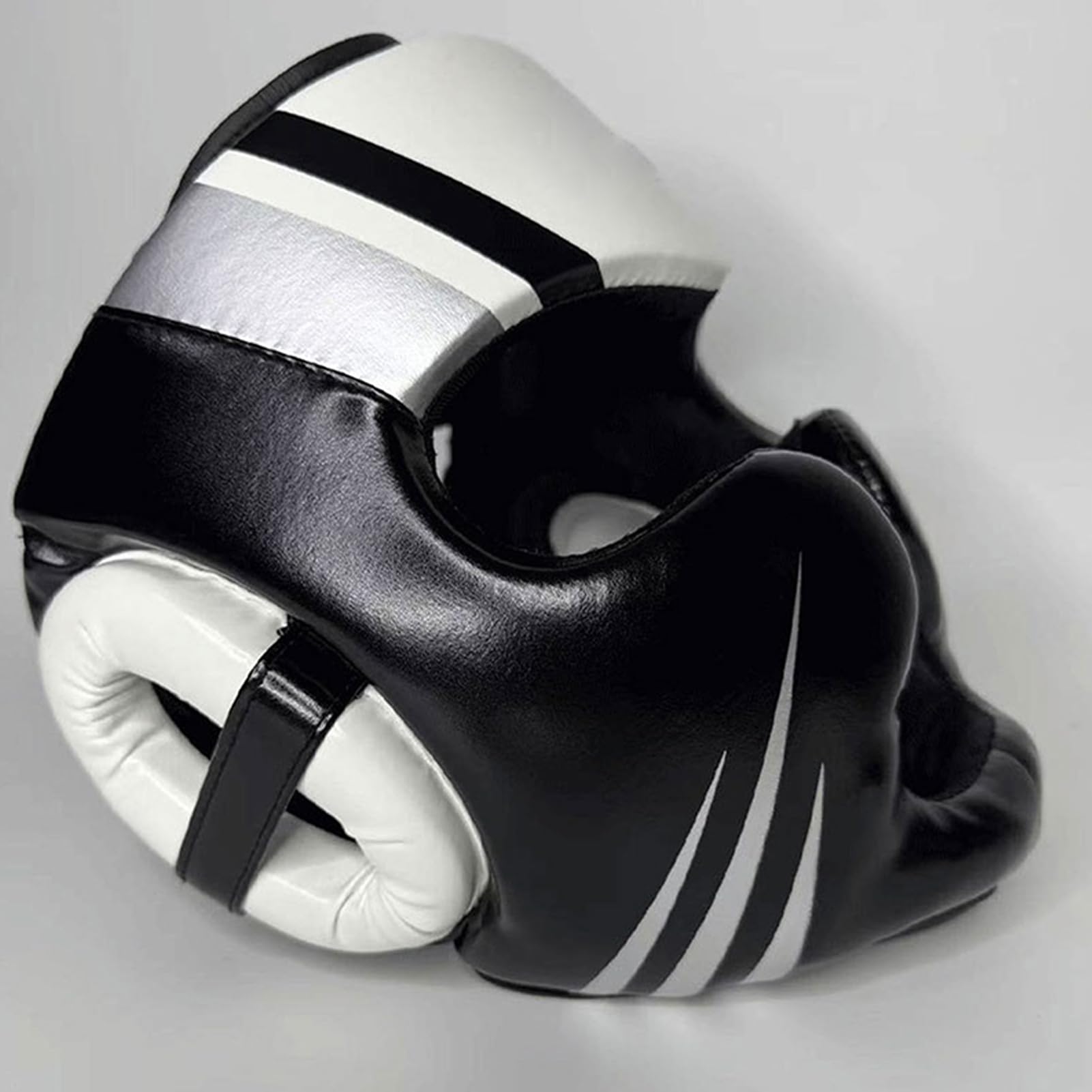 Kask bokserski, kick-boxing kask pełnotwarzowy - lekki sprzęt ochronny, amortyzujący ochraniacz głowy do sztuk walki bokserskiej