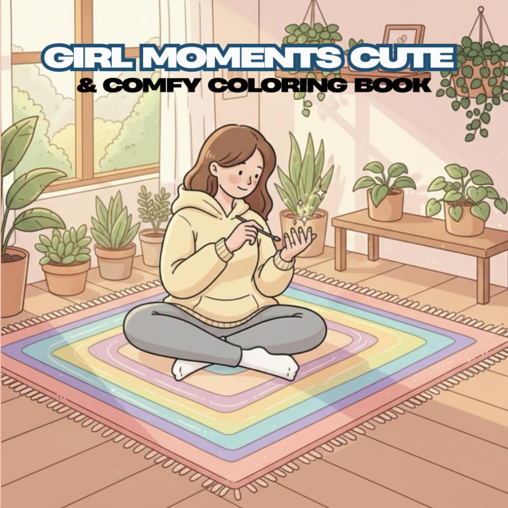 Girl moments: cute & comfy coloring book