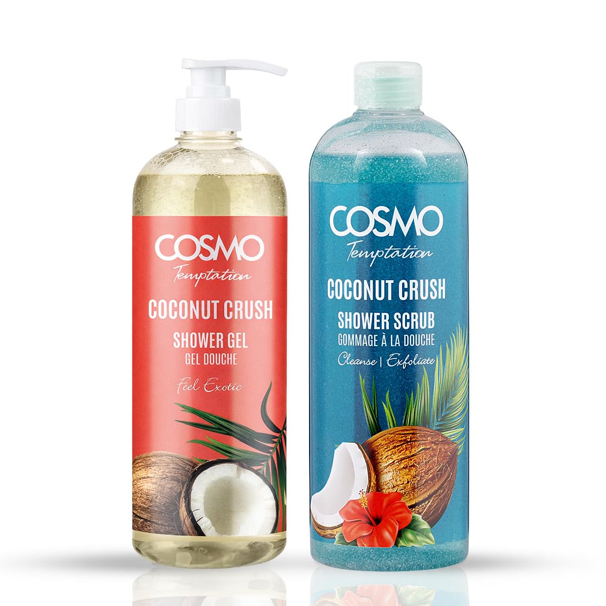 Cosmo Temptation Coconut Crush Luxury Bath & Body Care 2 Pieces Set | Shower Scrub 1000ml & Shower Gel 1000ml | Long Lasting Fragrance | Moisturizing & Exfoliation | Non Greasy | For All Skin Types-image-30