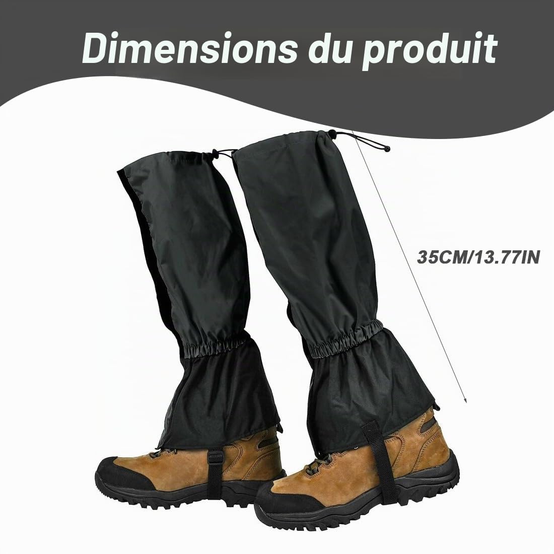 Guêtres Randonnée Imperméables Homme Femme Jambières Outdoor Neige Vent Anti Sable