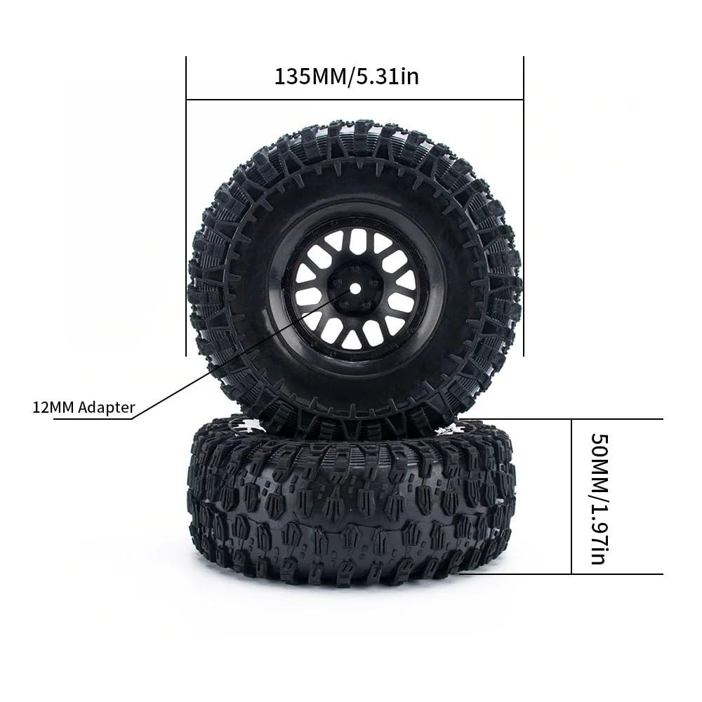 Rc Tire Jante pour YK4082 pour YK4083 14150 1/8 RC pour Buggy Modèle Véhicule Mise À Niveau Et Réaménagement des Pneus De 2,2 Pouces Antidérapants Et Résants À l'usure(1PCS)
