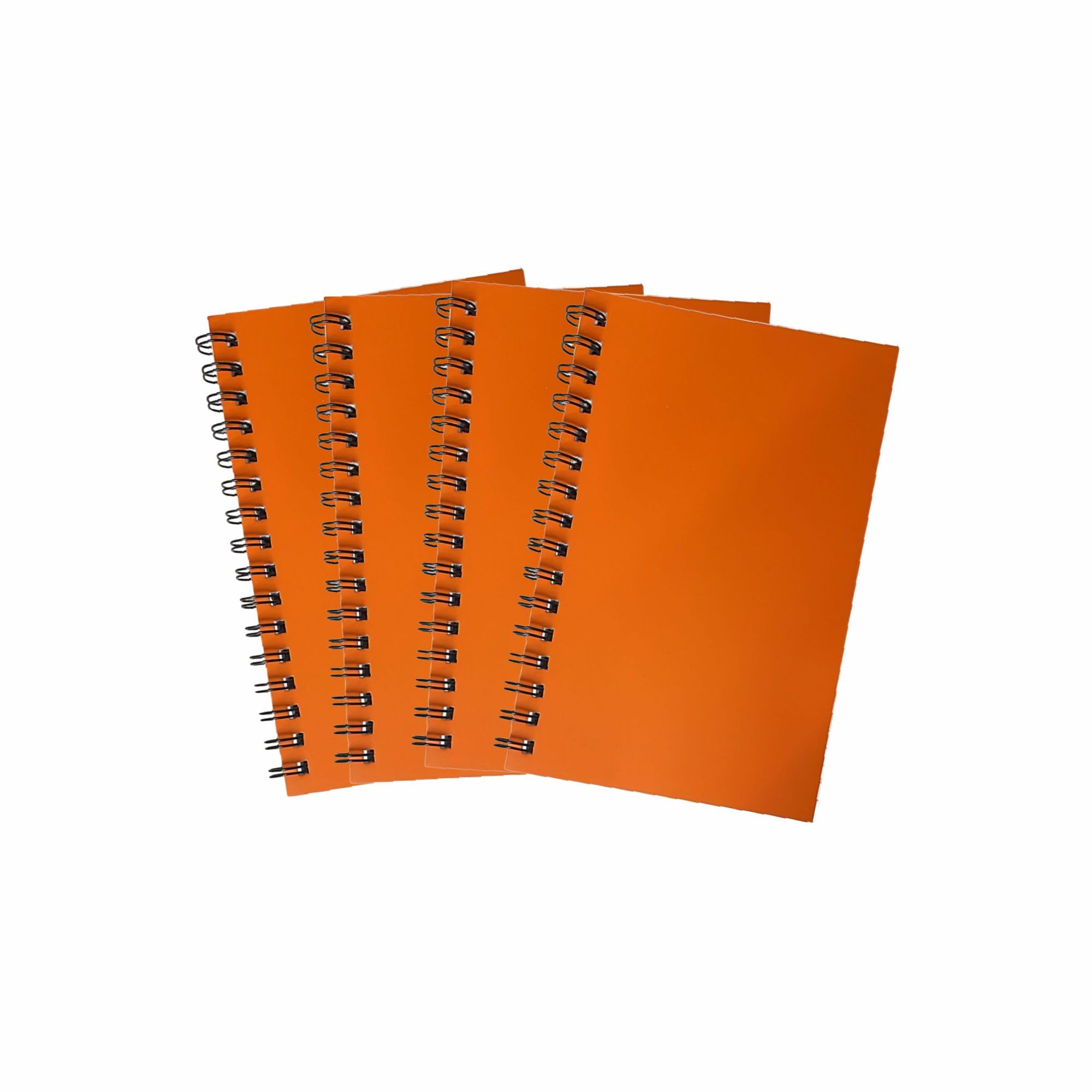 M1SS Pack of 4 - A4 Spiral Bound Notebooks โ Ruled 140 Pages, 68 GSM Writing Paper, Twin Wire Binding, Cardboard Cover, Notepad for School Supplies & Office Use (Orange) โ image 1