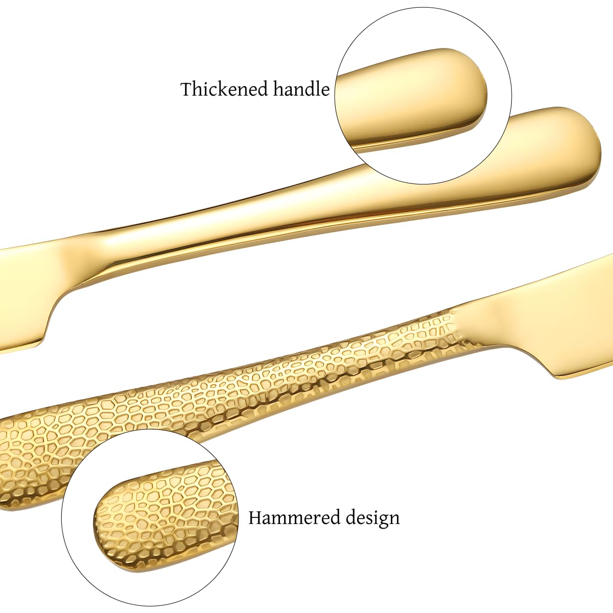 Gold Cake Servers - 10 Pack | Serrated & Hammered -6 Gold Cake Servers - 10 Pack | Serrated & Hammered -6