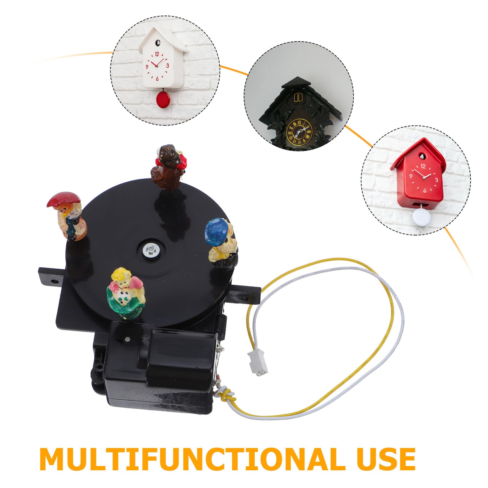 Mecanismo Giratorio de Plástico para Reloj de Aves Compatible Movimiento 8599c, Pieza Rotativa Decorativa Ligera y Silenciosa para Relojes de Aves, Accesorio de Repuesto