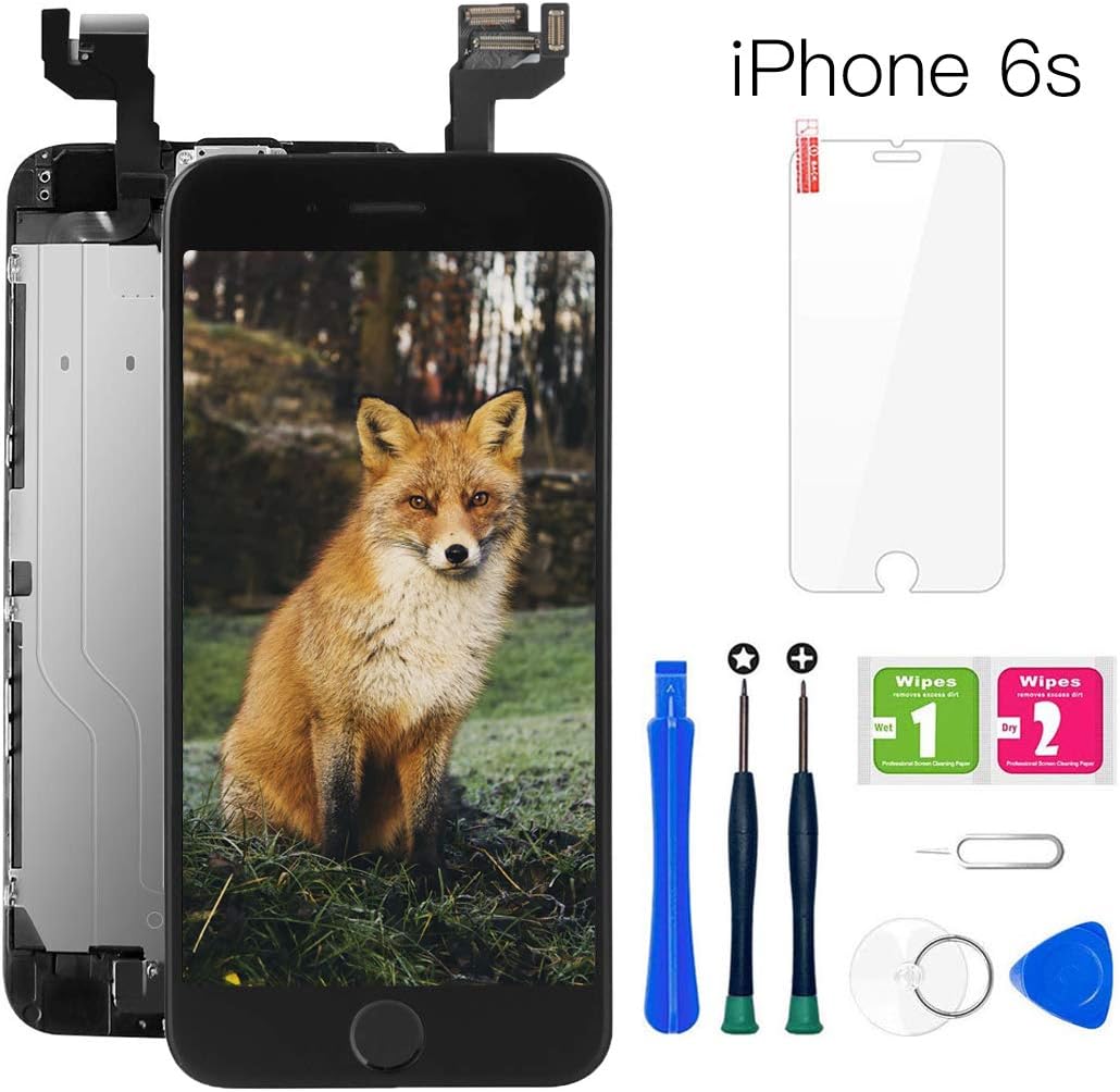 Lіmіtеd Dіѕсоunt for iPhone 6s Screen Replacement, LCD Display Touch Digitizer Assembly with Proximity Sensor, Front Camera, Ear Speaker, Screen Protector and Repair Tool Kit (iPhone 6s Screen Black)