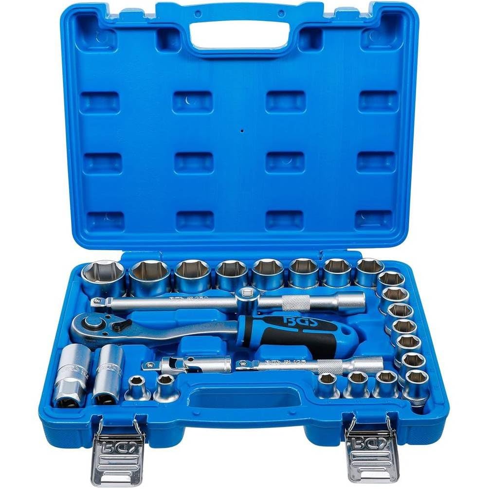 Set mit Tüllen, 12,5 mm (1/2), 8 – 32 mm – 27 Stück – Stahl robust und praktisch für Mechanik D-Work