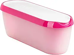 Tovolo Banheira de sorvete Glide-A-Scoop de 1,5 litros, isolada, recipiente hermético reutilizável com base antiderrapante, empilhável em prateleiras de freezer, livre de BPA, torta de framboesa