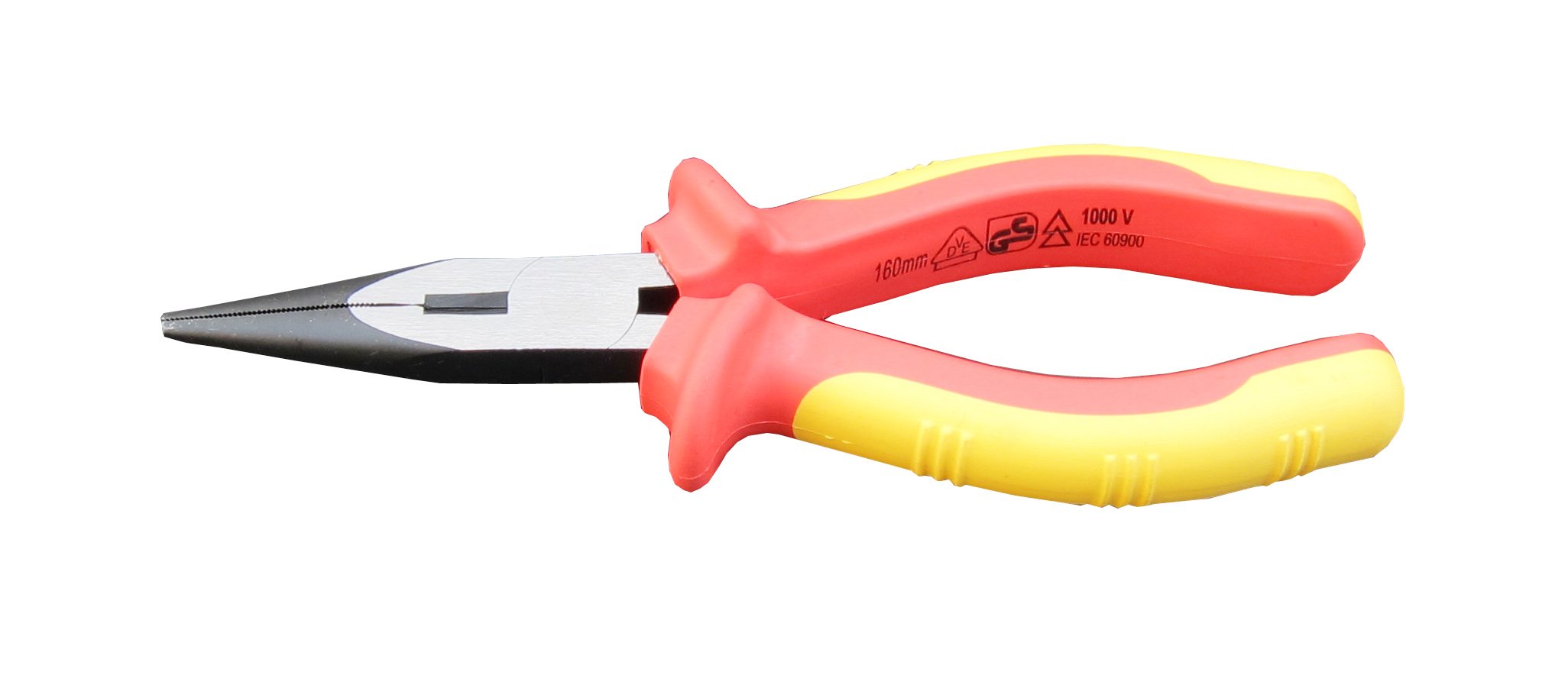 Hongbao Black 7-Inch Insulated Long Nose Pliers, 1000V Vde Tested, Chrome Vanadium Steel, Vde-Gs Certified