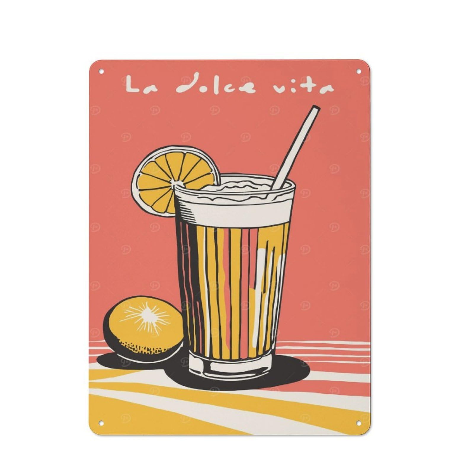 Junmoney Style-16 Metal Wall Sign 40X30cm Featuring Retro Drink In Italy For Garage Or Workshop, Suited To Diy Enthusiasts